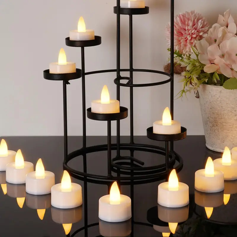 Flameless LED Tea Light Candles Set with Warm White Light for Holiday Decor