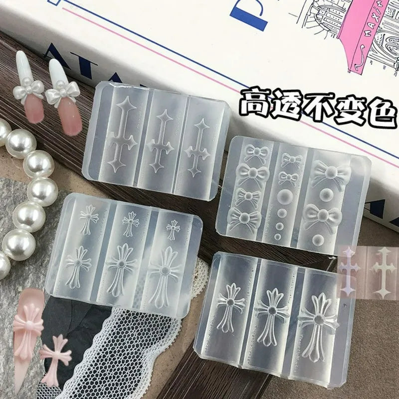 3D Nail Mold Silicone Stencils for DIY Carving & Nail Art Decor - Reusable