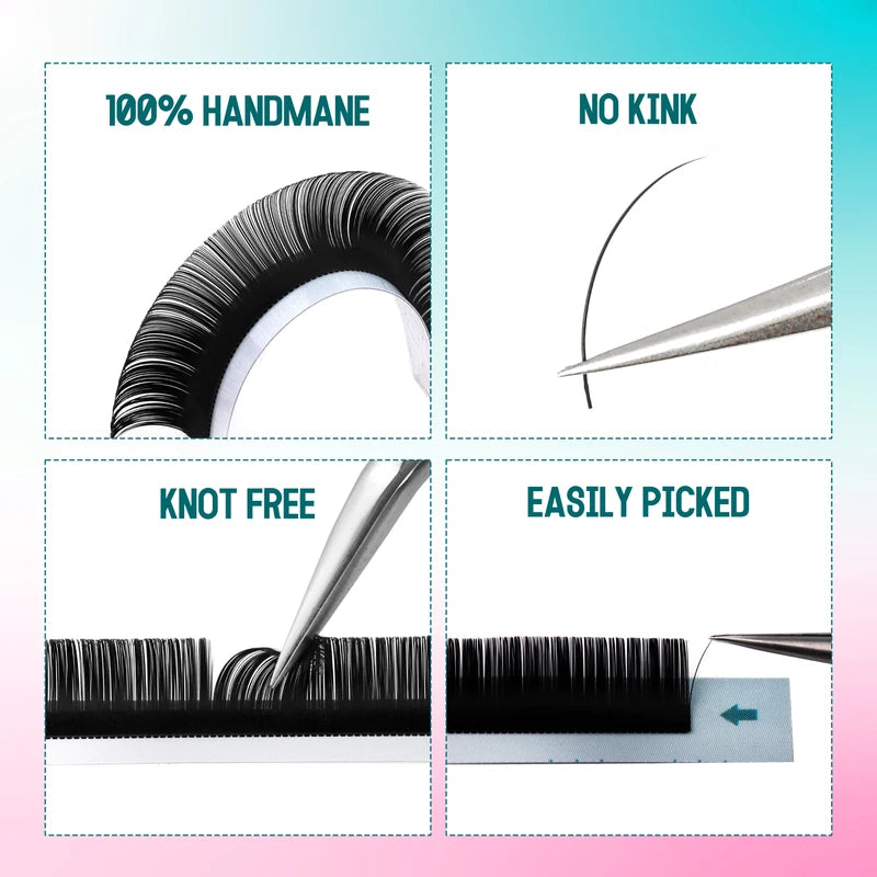 False Eyelash Extensions Hand Made Mix Length Faux Mink Eyelashes Set
