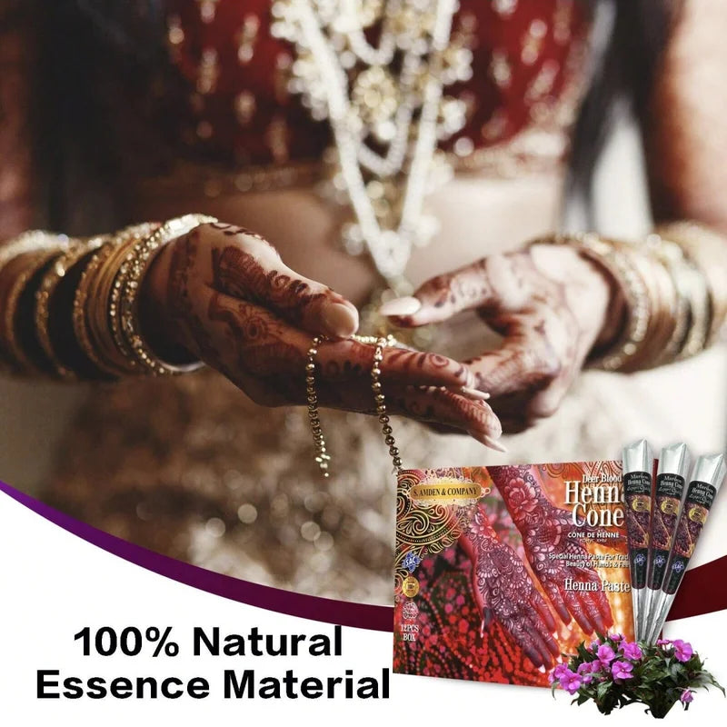 Festival Red Henna Cones for Body Art Waterproof Henna Paint - Creative Gift