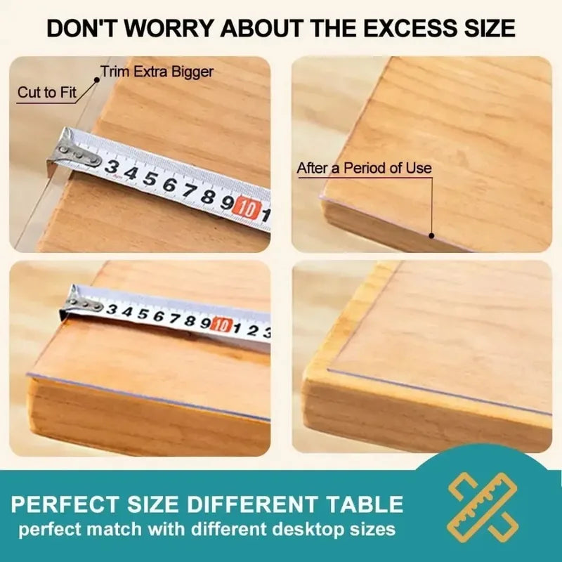 0.5mm Clear PVC Table Protector Waterproof Anti-Scratch for Kitchen & Dining