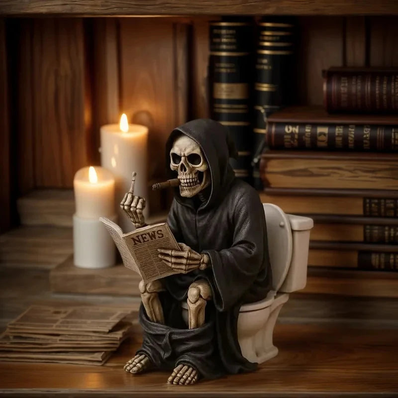 Resin Toilet Death God Statue Halloween Decoration Small Gift