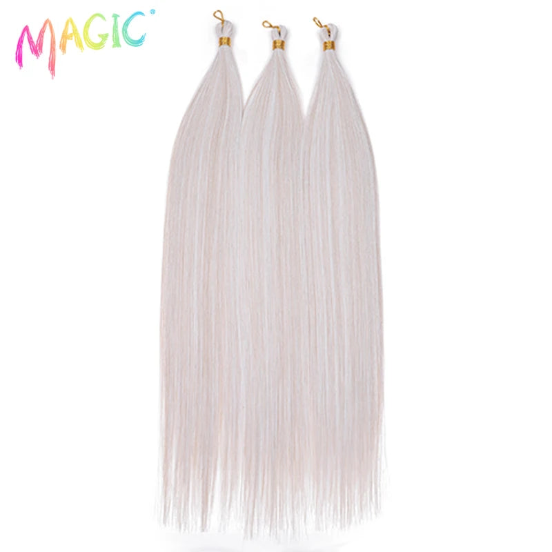 Magic Ariel Straight Ponytail Extensions 28 Inch Synthetic Hair Braids Ombre