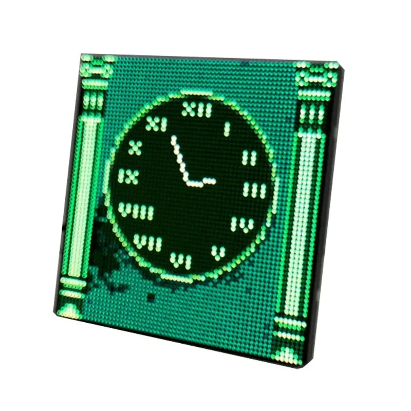 DIY Pixel LED Clock Kit WiFi Auto Calibration Desk Decor Punk Style Gift