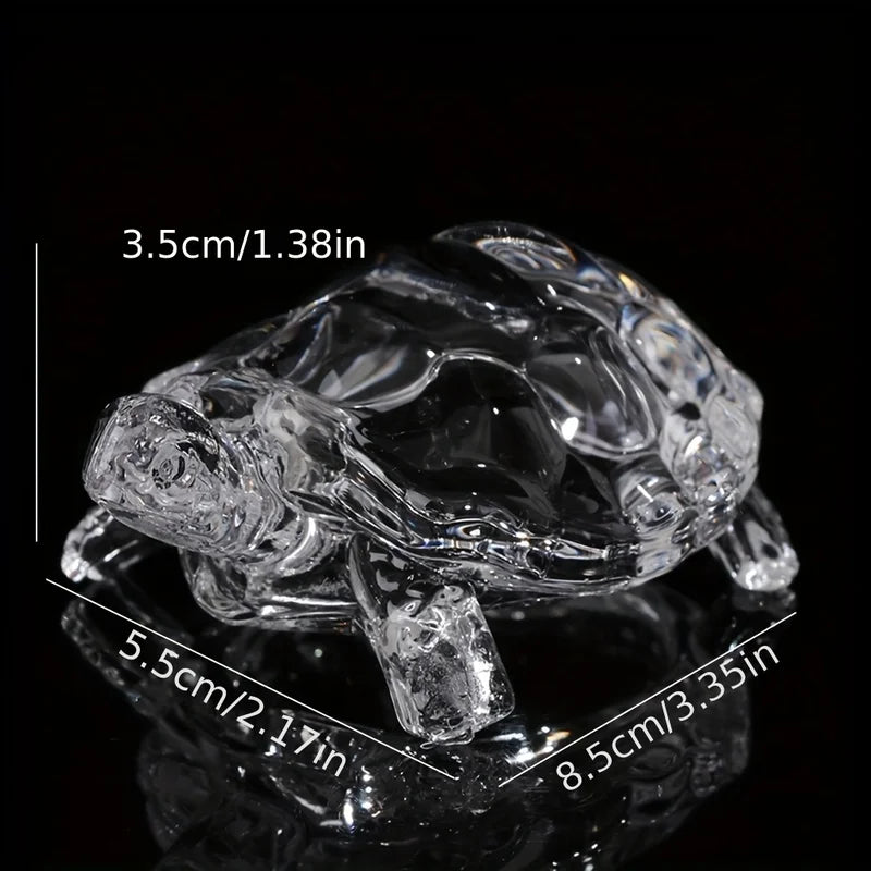 Miniature Tortoise Figurine Feng Shui Lucky Home Office Desk Decor Crystal Turtle