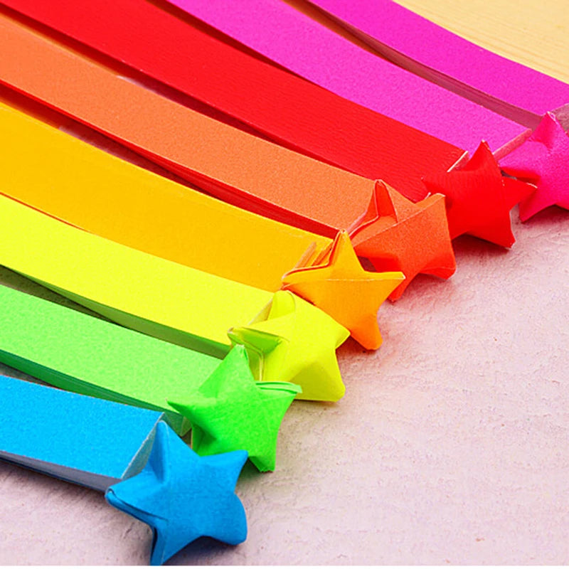 Origami Lucky Star Ribbons Paper Folding Kit for Kids - Random Colors