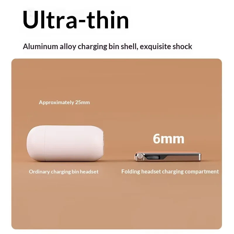 Foldable In-Ear Bluetooth Earphones with Ultra-Thin Portable Headset and 2-in-1 Phone Case