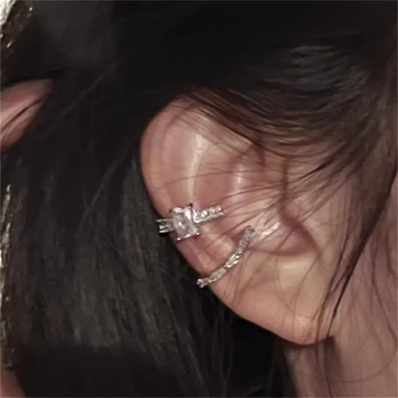 Women No Piercing Crystal Ear Cuff - Zircon Fake Cartilage Clip Earring