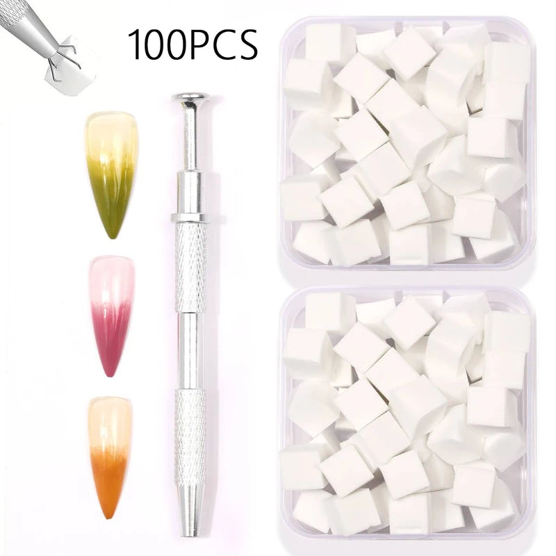 Nail Art Gradient Sponge Set with Grip Tool for Manicure DIY