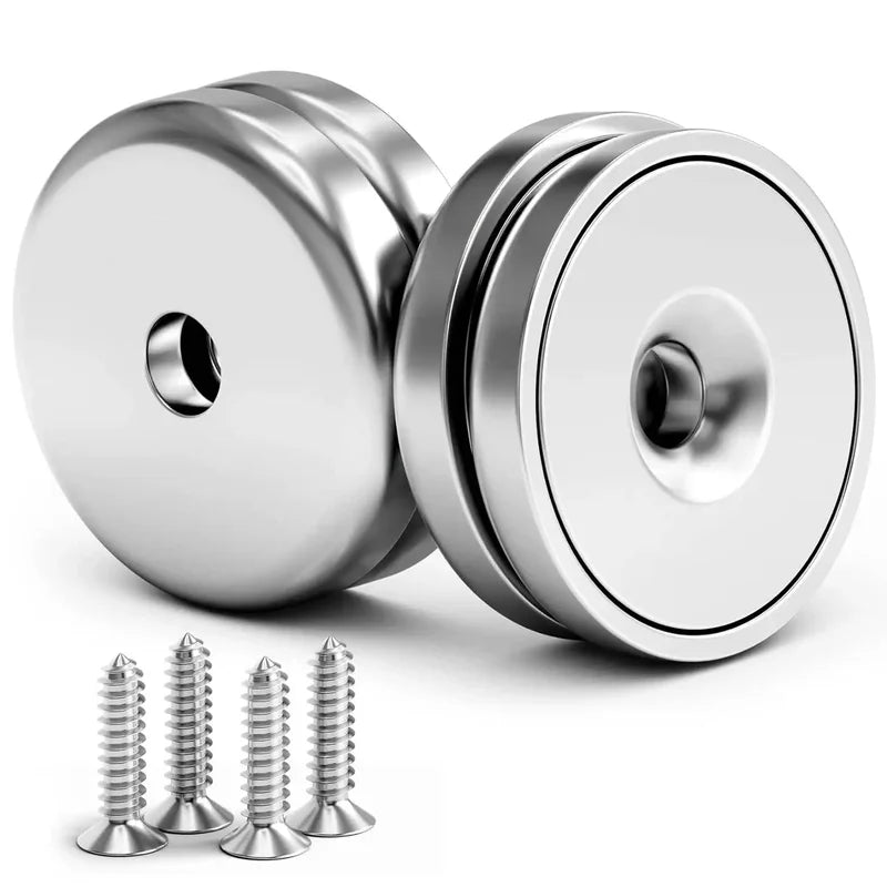 Circular Magnets with Countersunk Hole - Refrigerator, Whiteboard, Storage Use