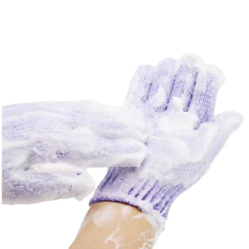 2pcs Exfoliating Bath Mitt Gloves for Body Scrubbing and Massage