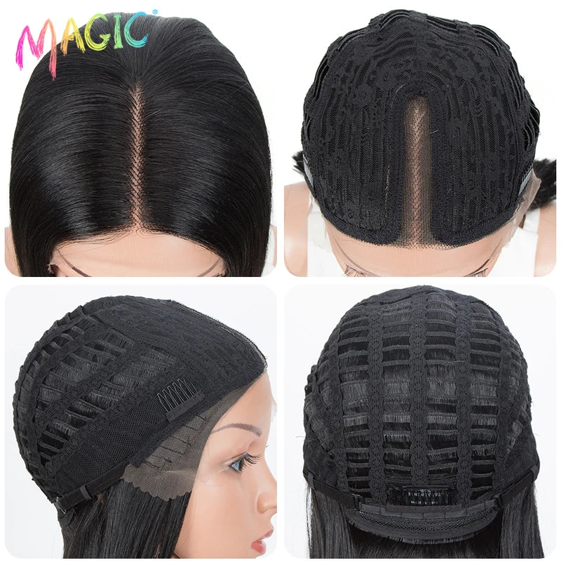 Synthetic Lace Front Wig Short Bob 12 Inch Ombre Blonde Colorful Cosplay Wig