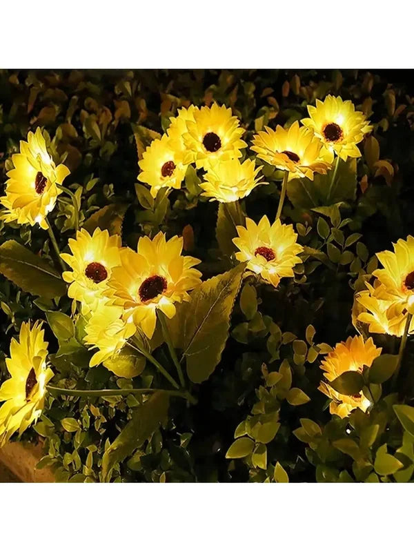 Solar Powered Sunflower Garden Light Outdoor Waterproof LED Ground Lamp