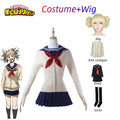 Anime Himiko Toga Cosplay Costume with Wig for Halloween Role Play