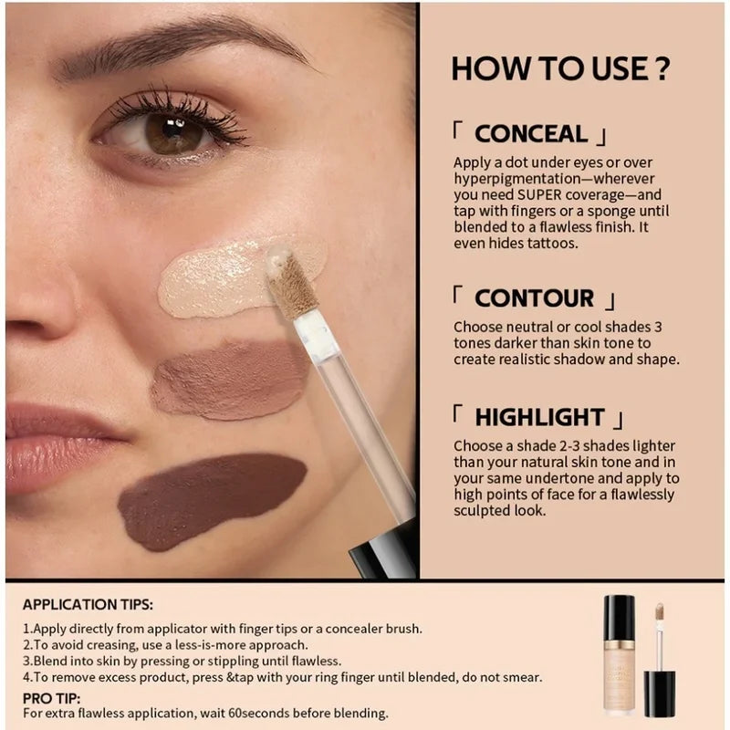 Multi-Use Concealer Cream Oil-Free Long Lasting Hydrating Face Makeup