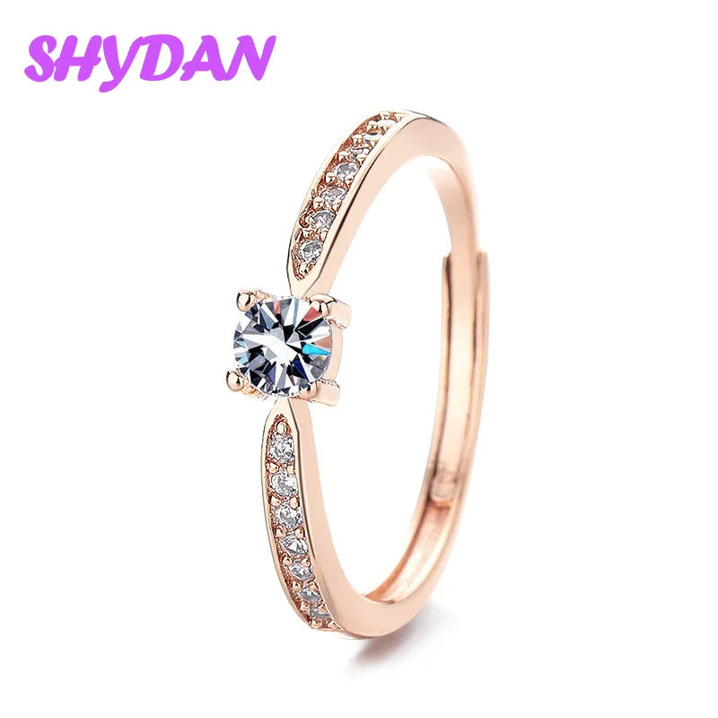 Sterling Silver Moissanite Ring for Women - Fashion Jewelry