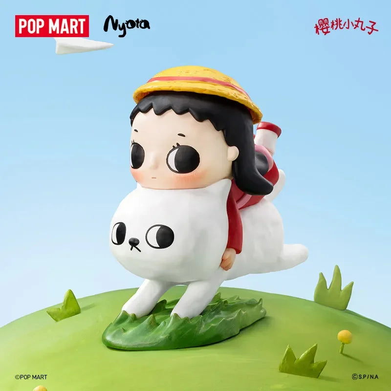 Pop Mart Nyota Chibi Maruko Chan Series Blind Box Figurines Kawaii Home Decor Toys