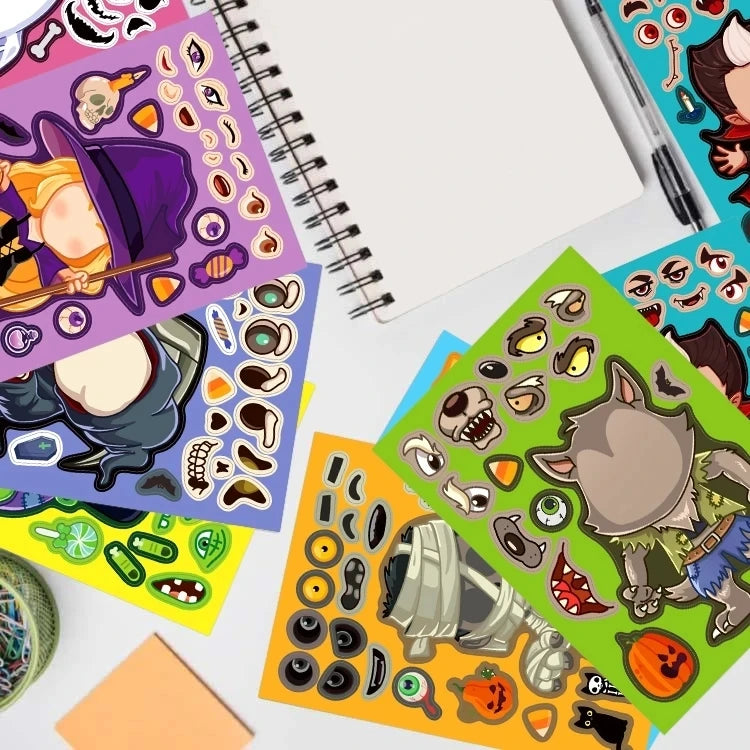 Halloween Character Sticker Sheets for Decorations Party Favors Crafts 8-40 Sheets