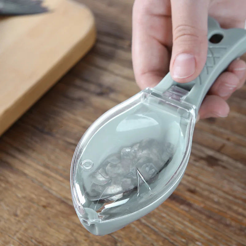 Fish Scale Scraper Tool with Cover - Fish Shape Fish Cleaning Utensil for Kitchen & Fishing