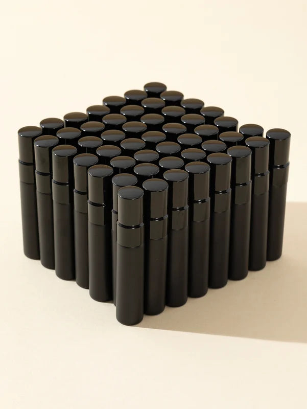 50/pcs Black Glass Spray Bottles 5ml-10ml Perfume Travel Dispenser Set