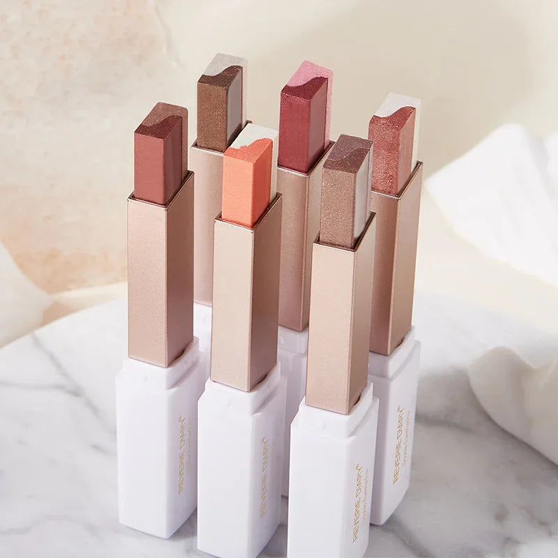 Double Color Glitter Eyeshadow Stick Waterproof Matte Bicolor Makeup Pen