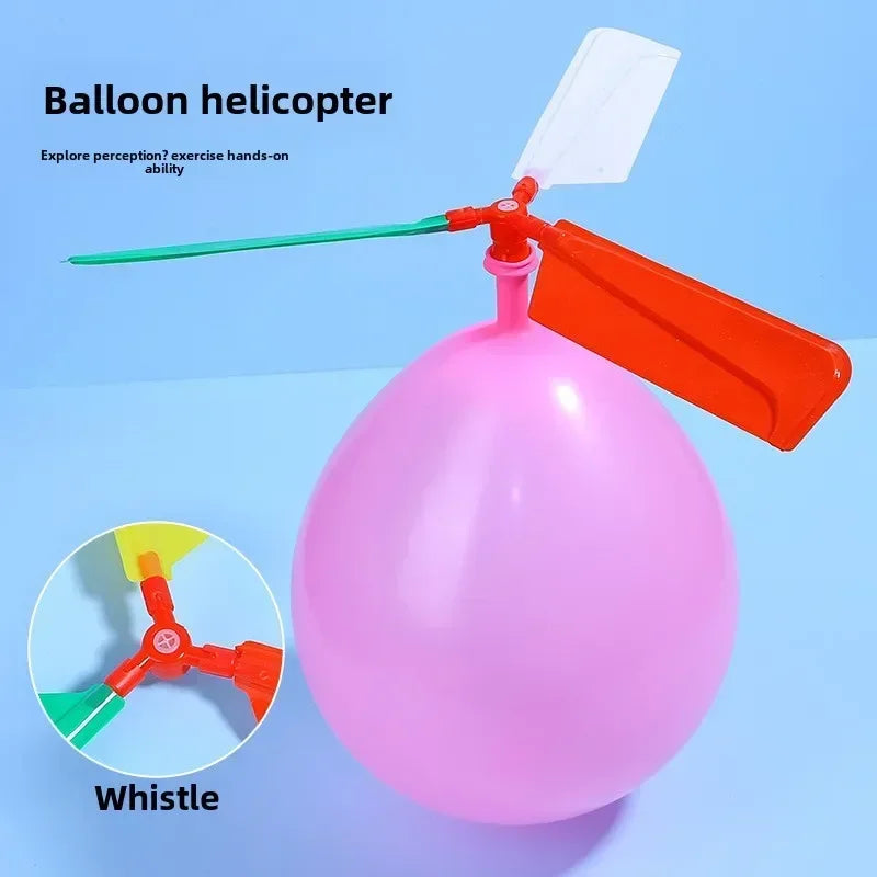 Kids Flying Helicopter Toy with Balloons and Wings - Creative Outdoor Play for Children