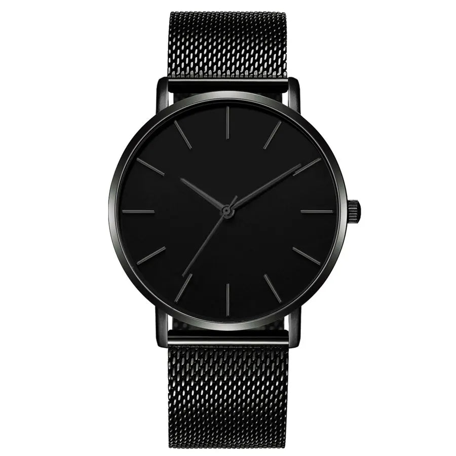 Minimalist Ultra-Thin Couple Mesh Watch Set - Fashionable Men's & Women's Quartz Watches