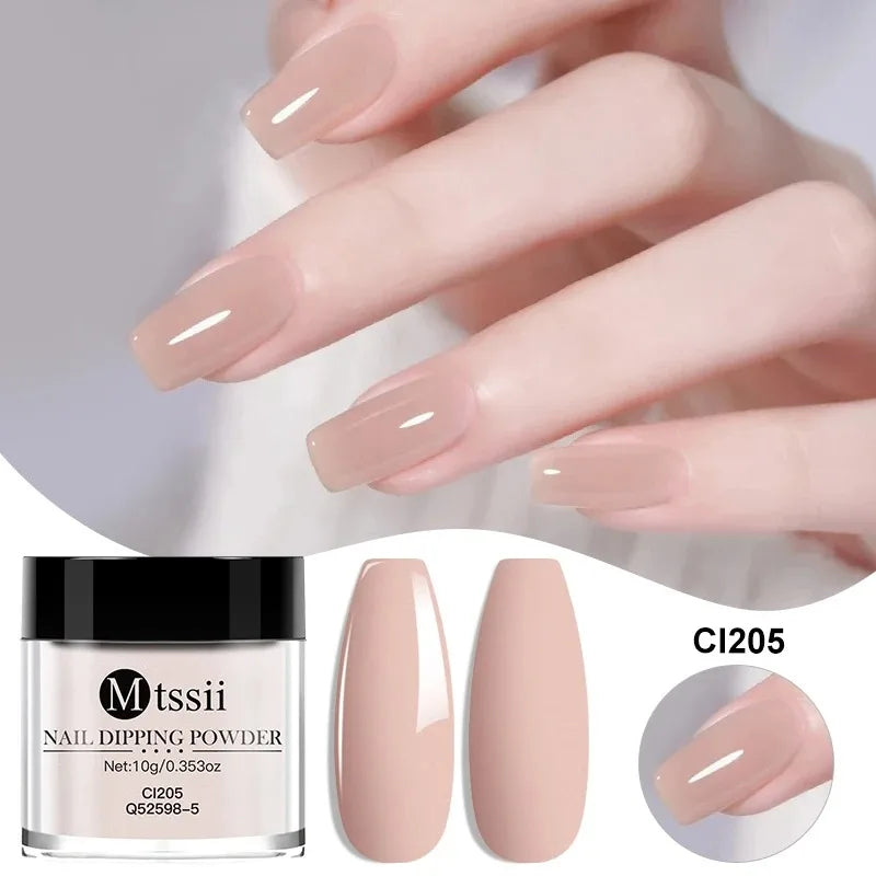 10pcs Nail Dip Powder Set Natural Finish No Lamp Needed Long Lasting DIY Nail Art