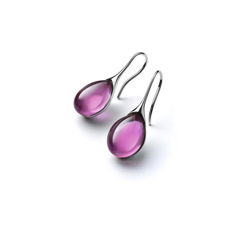 2 Pcs Colorful Faux Cat's Eye Earrings Gold & Multi-Color Fashion Jewelry