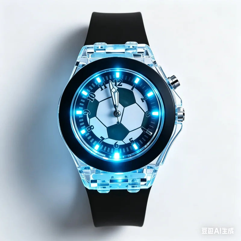 LED Sports Wrist Watch for Kids - Waterproof Soccer Watch with Silicone Band