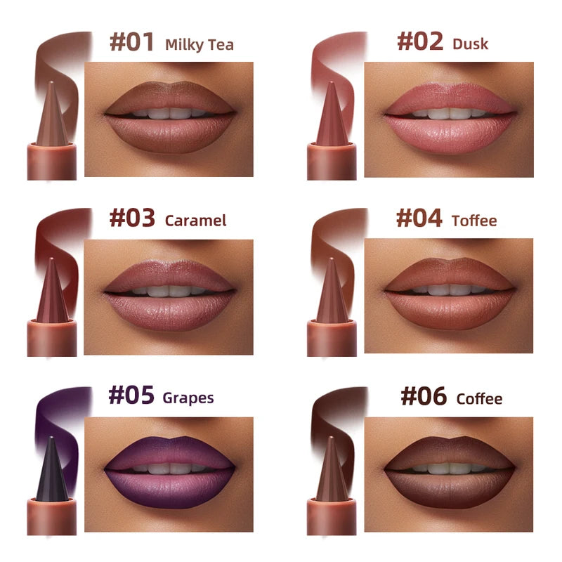 Gradient Lip Crayon Matte Waterproof Lip Liner & Lipstick Set - Long Lasting