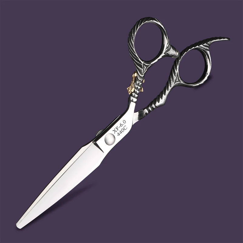 Professional 6-Inch Hair Cutting Scissors Set - Japanese 440C Thinning & Styling Shears