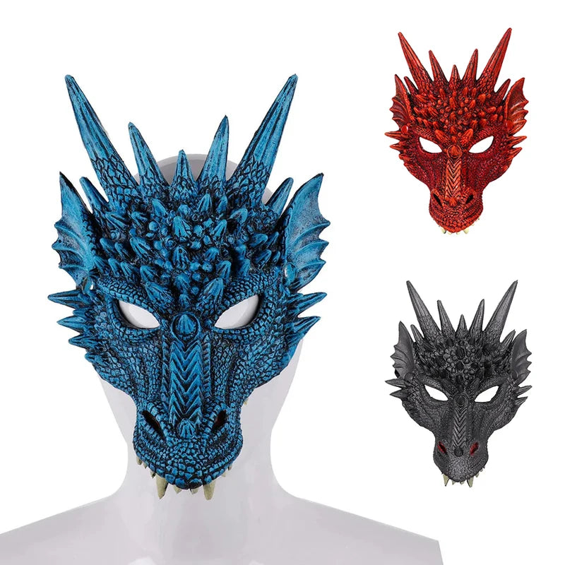 Halloween Horror Dragon Mask for Cosplay and Party Decorations - PU Foam 3D Mask