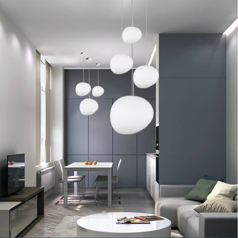 Modern Nordic Pendant Light Fixture for Living Kitchen Bedroom Glass Hanging Lamp