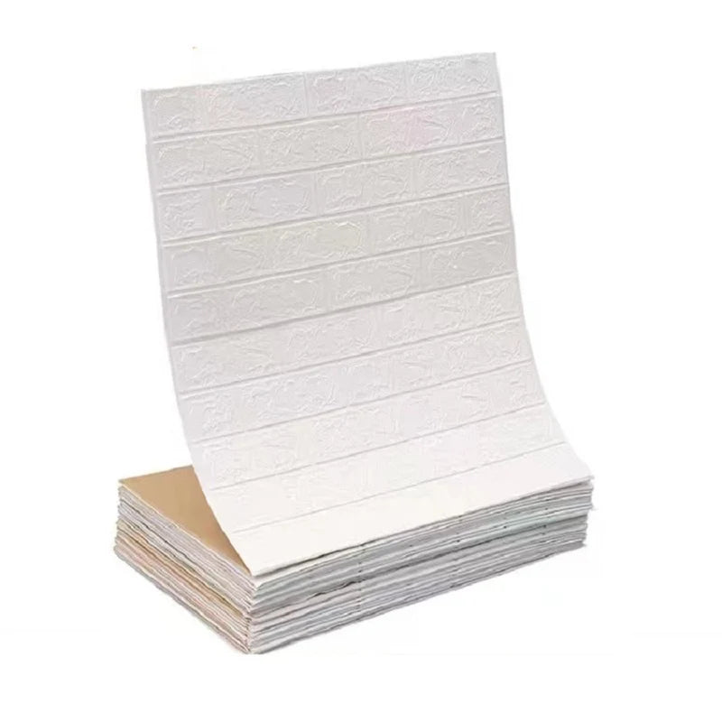 Self-Adhesive 3D Brick Wall Wallpaper Waterproof Wall Covering for Living Room & Bedroom