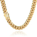 Men's & Women's Stainless Steel Cuban Chain Necklace 8-14mm Width Various Sizes