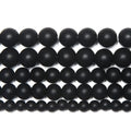 Black Polish Onyx Round Beads - 15 Inch Strand, Multiple Sizes for Jewelry Making