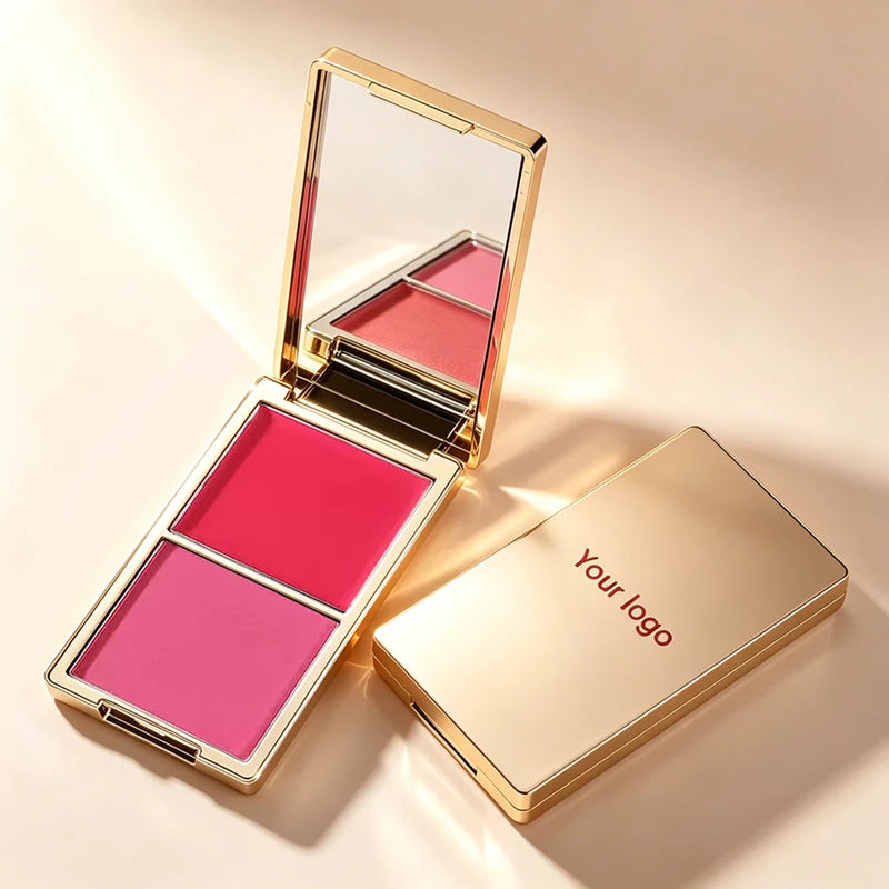 2-in-1 Gold-Plated Matte Waterproof Blush Cream for Face & Cheeks - Long Lasting Makeup