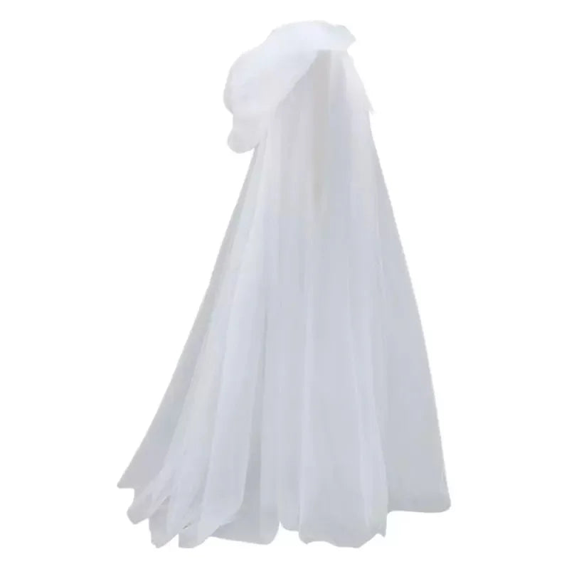 Unisex Ghost Costume with Hooded Cloak and Net-Like Dress for Halloween - Multiple Colors