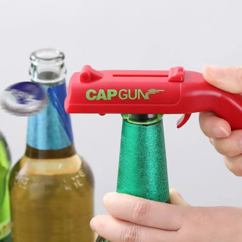 Portable Stainless Steel Bottle Opener with Launch Spring - Bar & Kitchen Tool