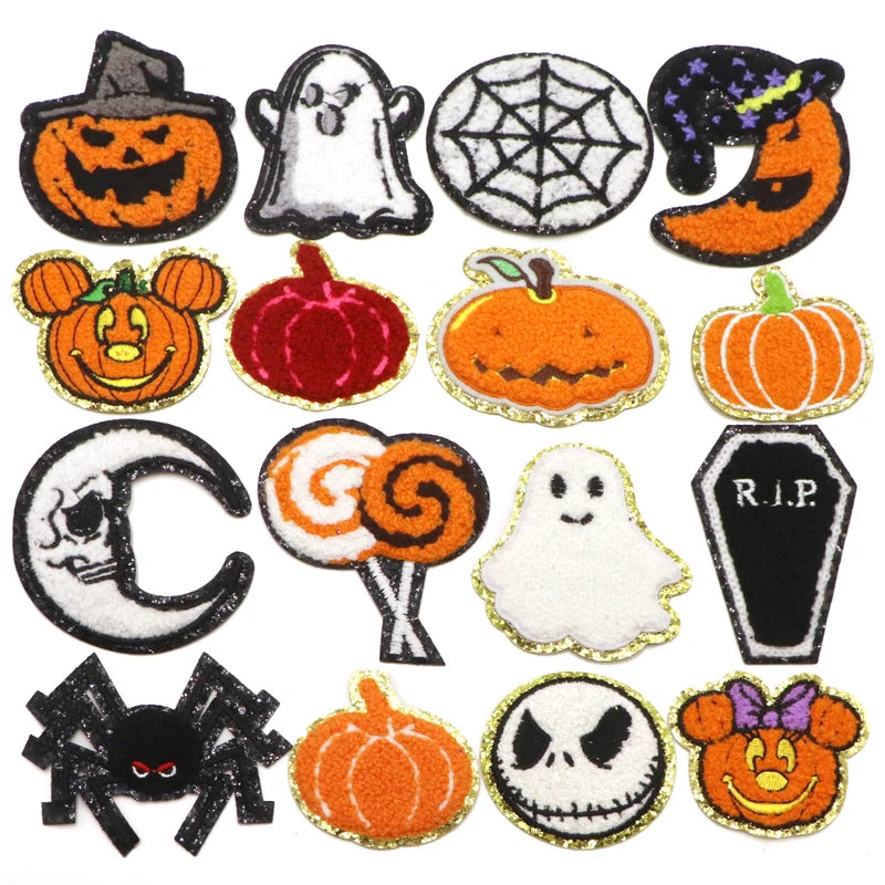 Halloween Fabric Patches for Clothing and Accessories - Iron-On Embellishments