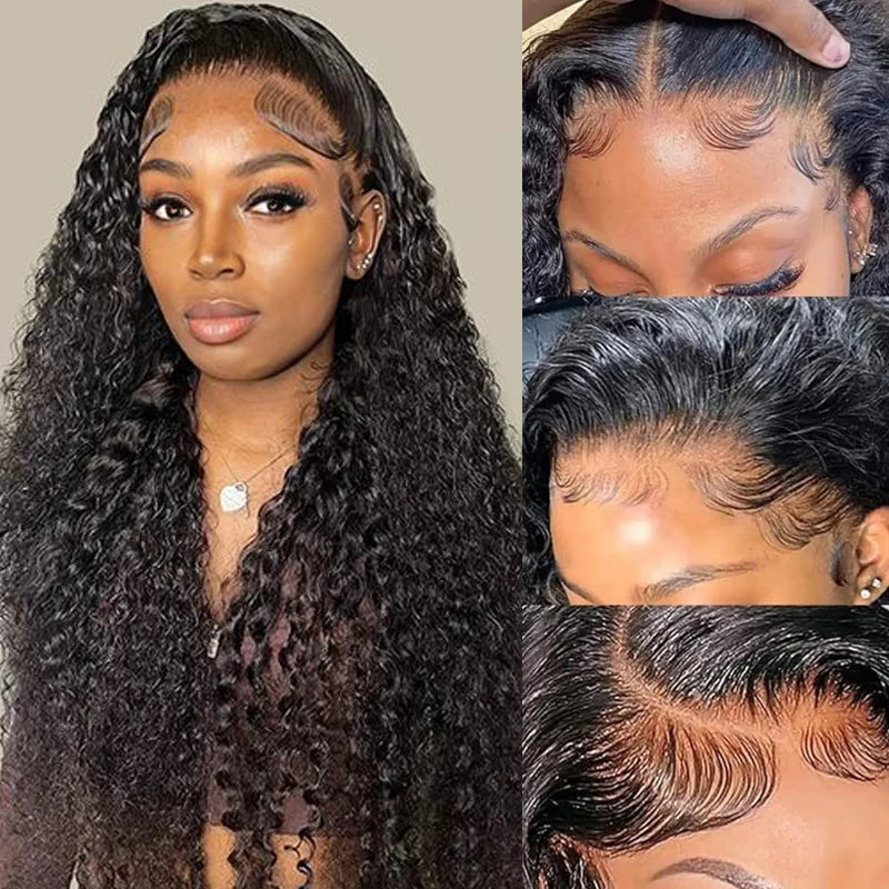 Water Wave 13x4 13x6 Lace Front Wigs Human Hair Curly Natural Hairline for Women