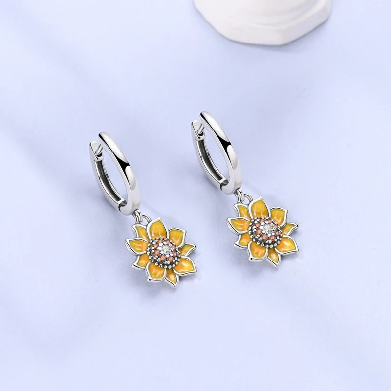 Sterling Silver Gold Plated Cheetah Drop Earrings for Anniversary & Wedding Jewelry
