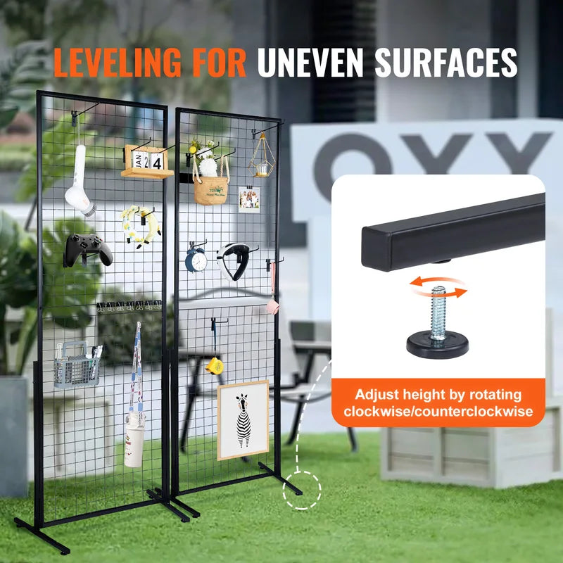 Double-Sided Grid Wall Display Panels for Retail & Art Shows - 2 Pack
