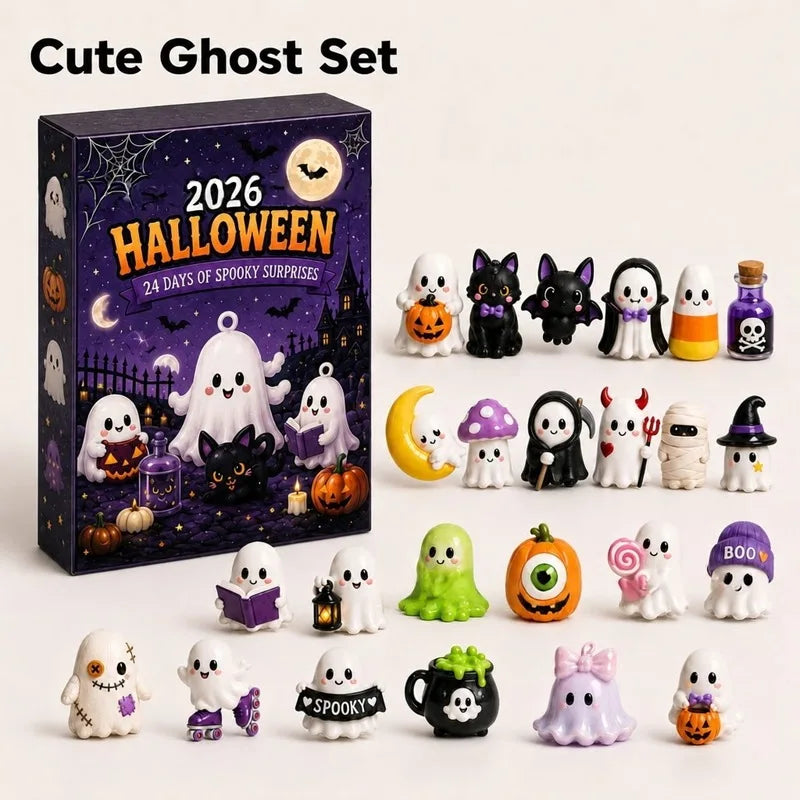 Halloween Advent Calendar 24 Days Countdown Horror Movie Mini Figures Set - Desktop Home Party Decoration