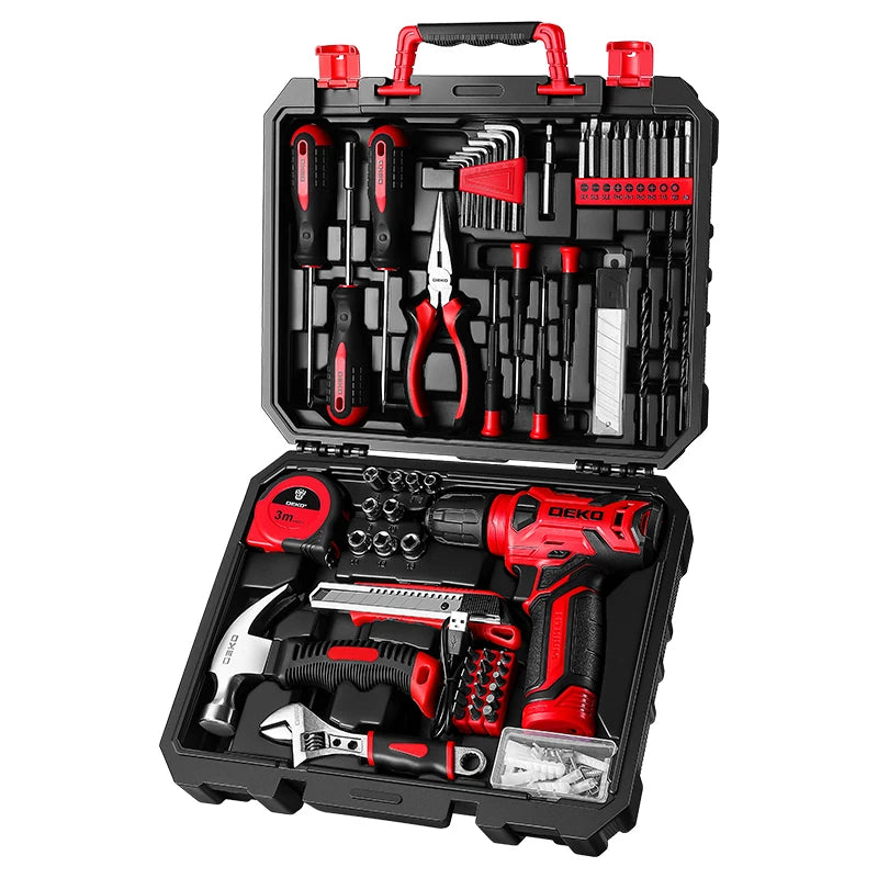 Cordless Drill Set with 126 Pieces - 8V Rechargeable Hand Tool Kit for DIY & Home Repairs