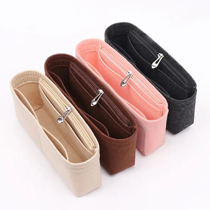 Felt Bag Organizer Insert for Handbags and Cosmetic Bags - Multi-Color