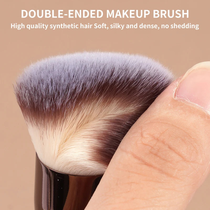 Double-Ended Foundation & Concealer Makeup Brush - Soft Synthetic Bristles