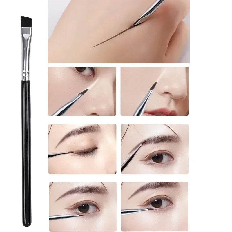 Angled Eyeliner Makeup Brush Set - Precise Eye Contour & Eyeshadow Tools