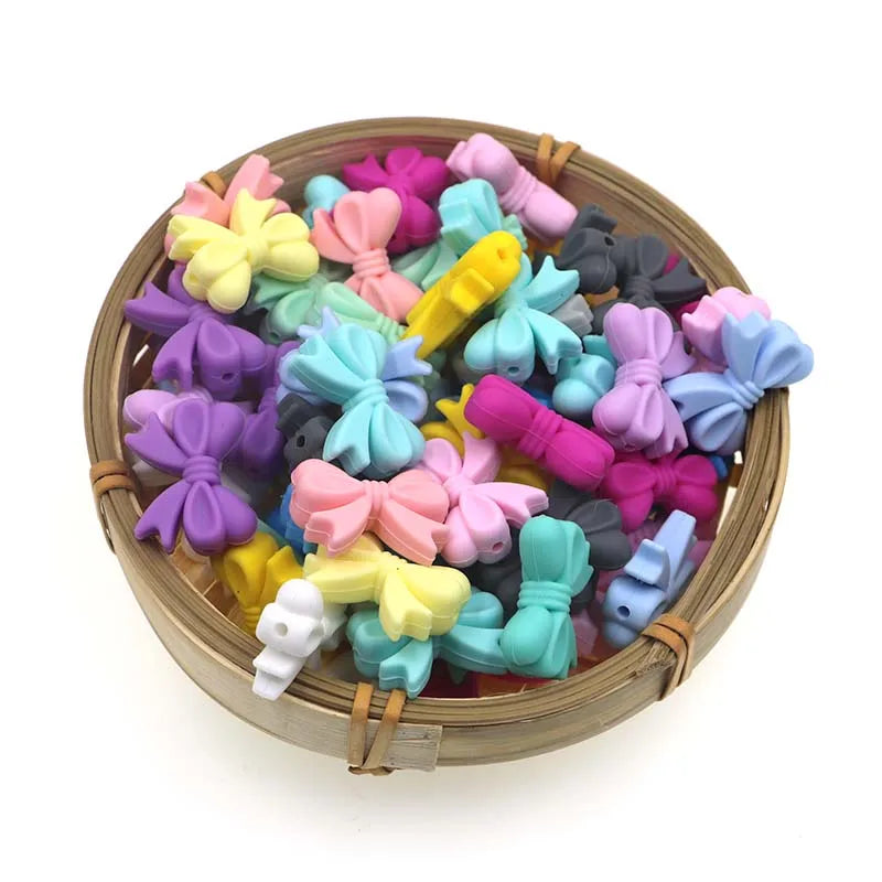 Mini Silicone Beads Set for Jewelry Making - Bow, Leaf, Flower, Crown Accessories